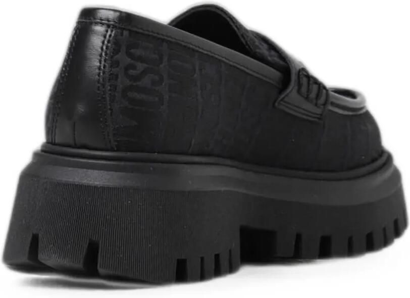 Moschino Kids Leren loafers met jacquard-logo Zwart - Foto 2