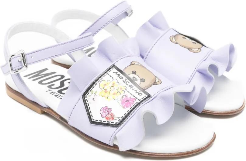 Moschino Kids Leren sandalen Paars