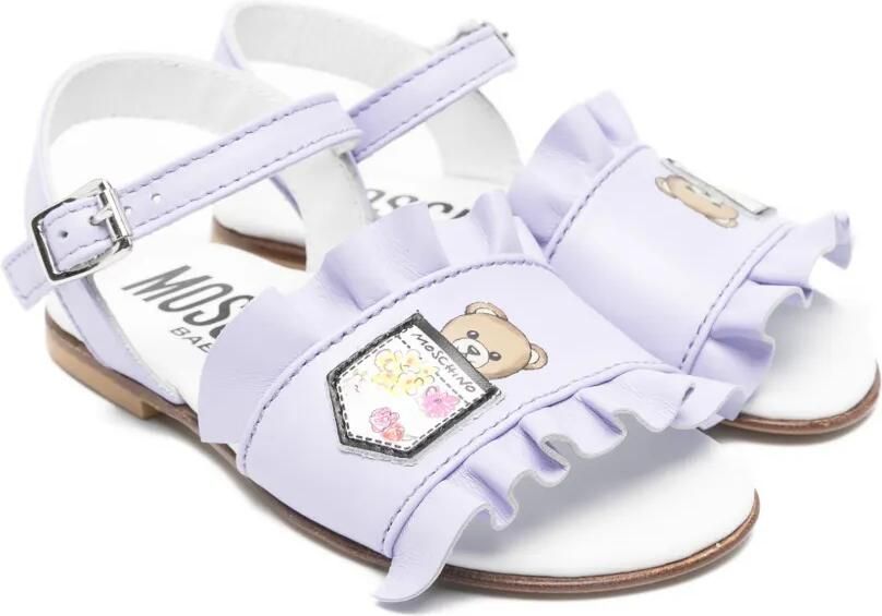 Moschino Kids Leren sandalen Paars
