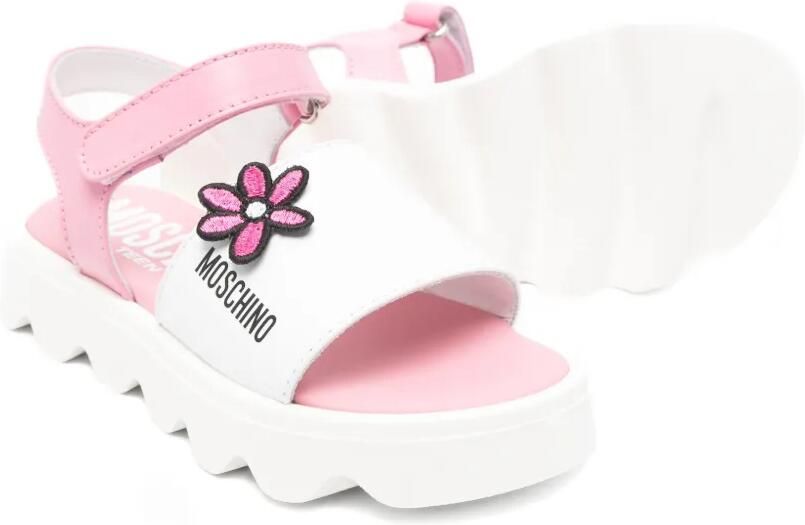 Moschino Kids Leren sandalen Wit