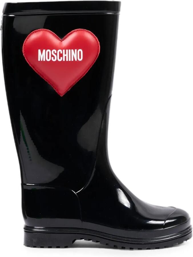 Moschino Kids Regenlaarzen met hart-patch Zwart