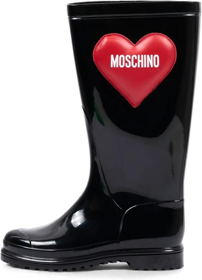 Moschino Kids Regenlaarzen met hart-patch Zwart - Foto 5