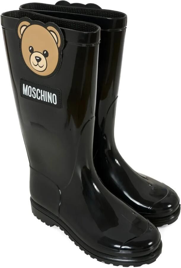 Moschino Kids Regenlaarzen met teddybeerprint Zwart