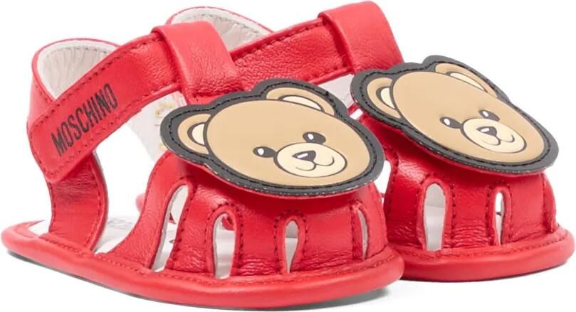 Moschino Kids Sandalen met beerapplicatie Rood