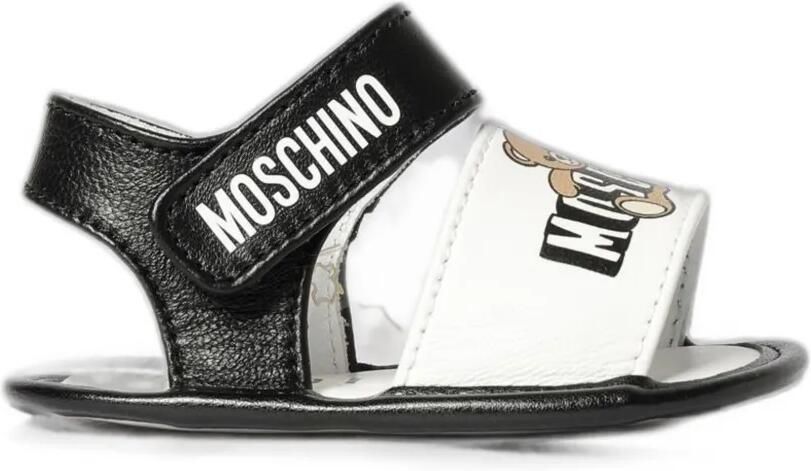 Moschino Kids Sandalen met logoprint Zwart