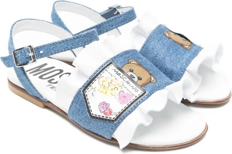 Moschino Kids Sandalen met ruches Blauw