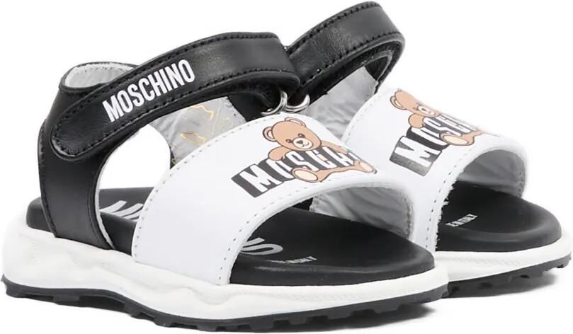 Moschino Kids Sandalen met Teddy-print en bandje Wit