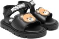 Moschino Kids Sandalen met teddybeerpatch Zwart - Zwart