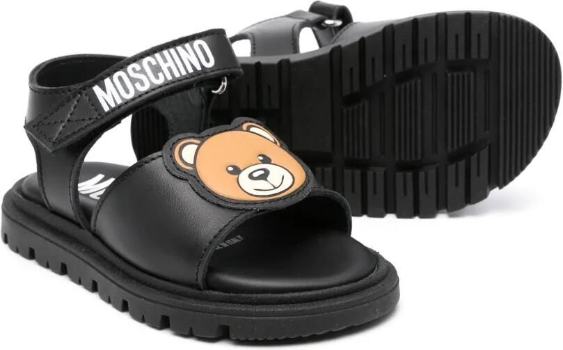 Moschino Kids Sandalen met teddybeerpatch Zwart - Foto 3