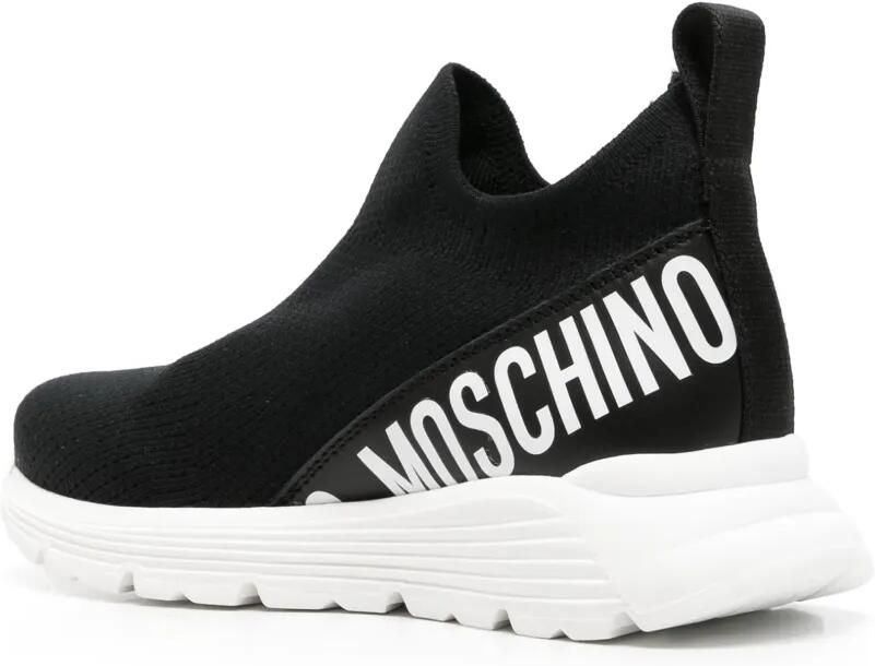 Moschino Kids Slip-on sneakers met logoprint Zwart - Foto 2
