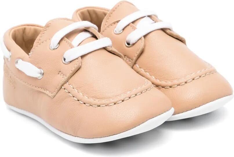 Moschino Kids Slofjes met geborduurd logo Beige - Foto 1