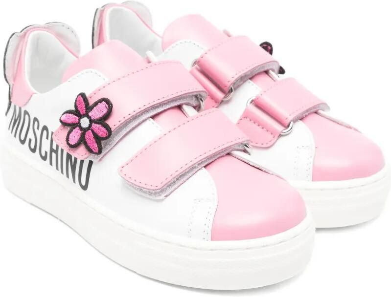 Moschino Kids Sneakers met bloe -applicatie Wit