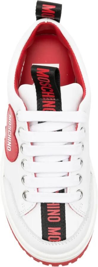 Moschino Kids Sneakers met hartpatch en logo Wit - Foto 3