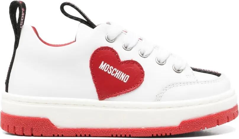 Moschino Kids Sneakers met hartpatch en logo Wit - Foto 2
