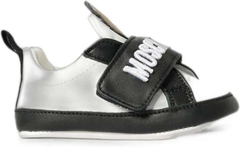 Moschino Kids Sneakers met klittenband en patch Wit