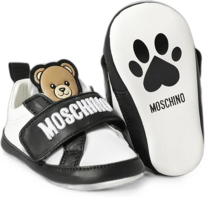 Moschino Kids Sneakers met klittenband en patch Wit - Foto 2
