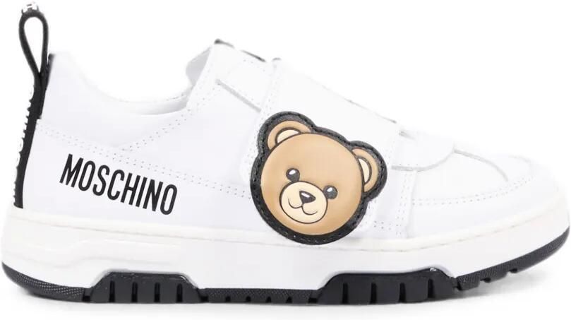 Moschino Kids Sneakers met klittenband Wit