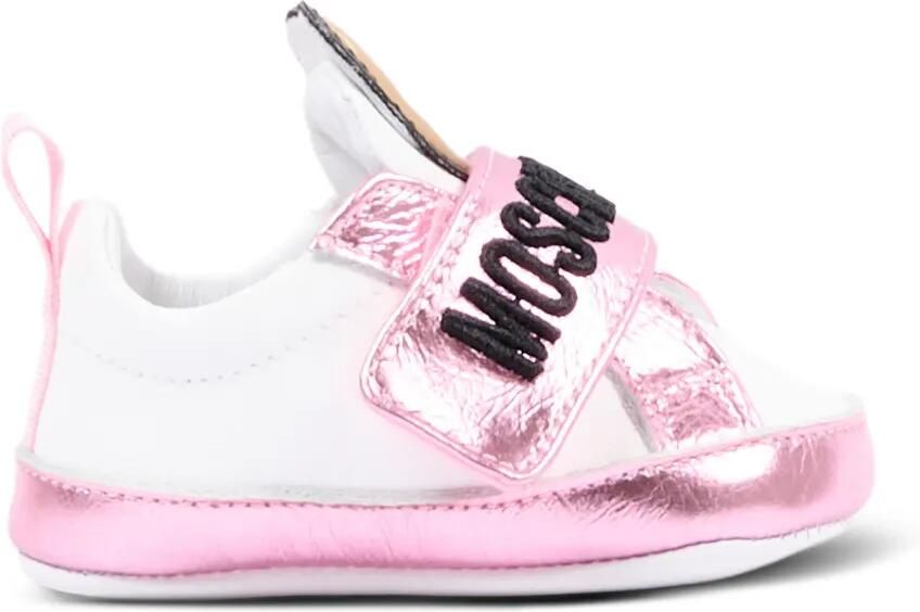 Moschino Kids Sneakers met klittenband Wit - Foto 3