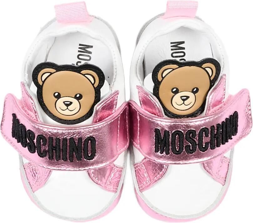 Moschino Kids Sneakers met klittenband Wit - Foto 2
