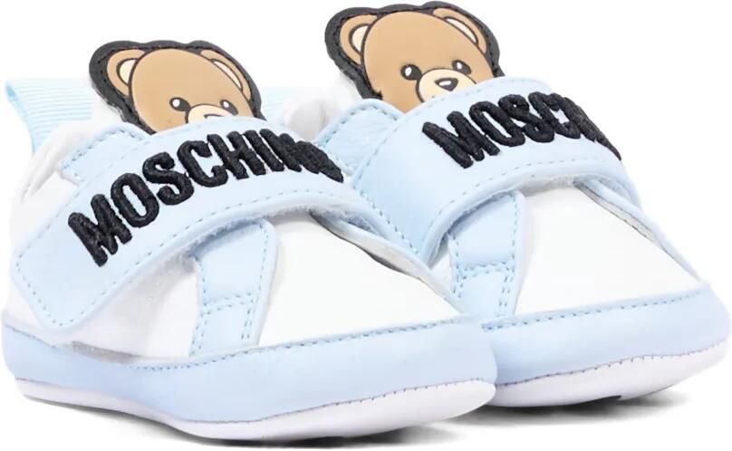 Moschino Kids Sneakers met klittenband Wit