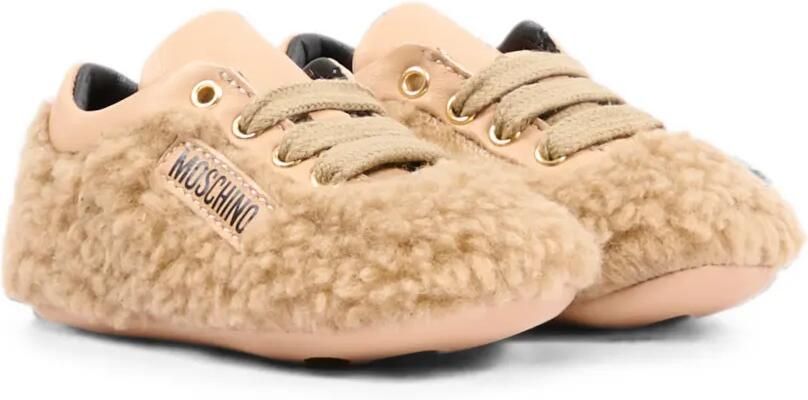 Moschino Kids Sneakers met lammy-effect en logo-patch Beige - Foto 5