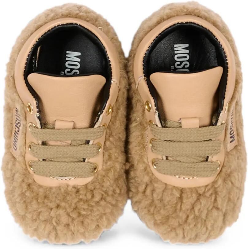 Moschino Kids Sneakers met lammy-effect en logo-patch Beige - Foto 2