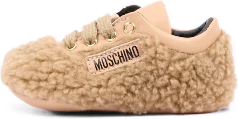 Moschino Kids Sneakers met lammy-effect en logo-patch Beige - Foto 4