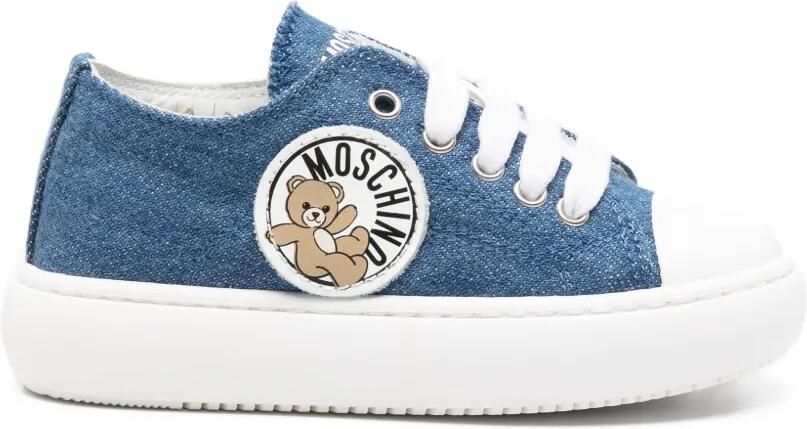 Moschino Kids Sneakers met teddy-patch Blauw