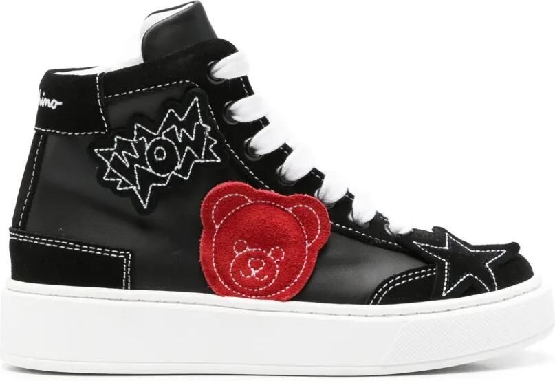 Moschino Kids Sneakers met teddybeer patch Zwart