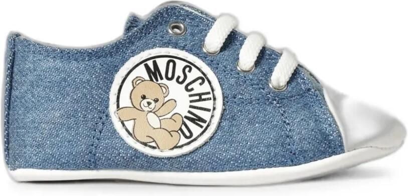 Moschino Kids Sneakers met teddybeerpatch Blauw