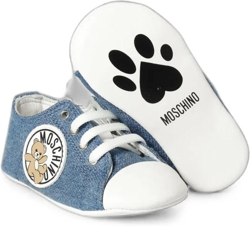 Moschino Kids Sneakers met teddybeerpatch Blauw - Foto 2