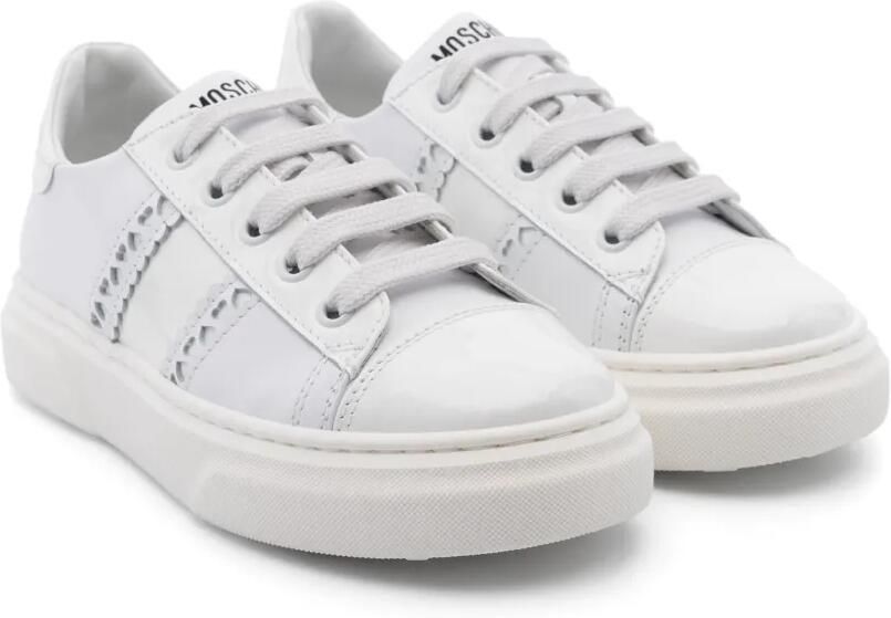 Moschino Kids Sneakers met uitgesneden hart Wit
