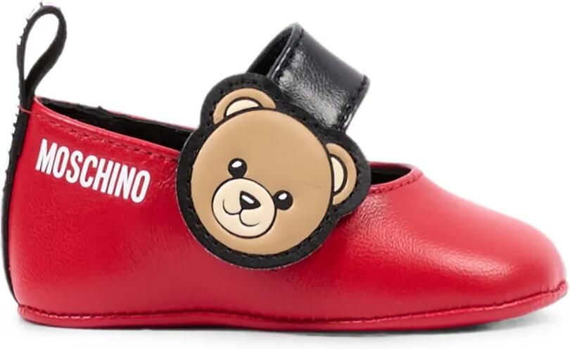 Moschino Kids Teddy Bear ballerina's met klittenband Rood