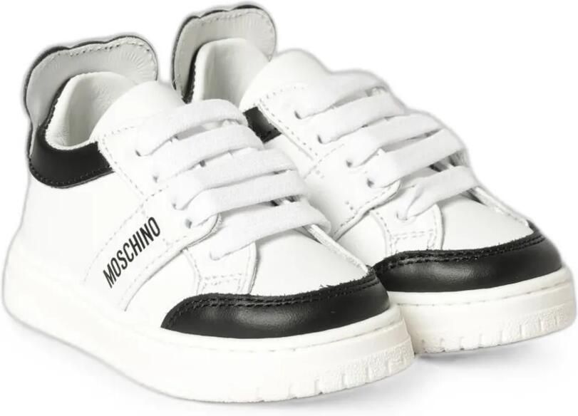 Moschino Kids Teddy Bear leren sneakers Wit - Foto 3