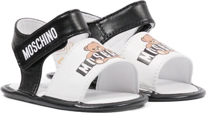 Moschino Kids Teddy sandalen met bandjes Wit