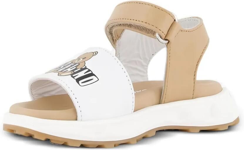Moschino Kids Teddy sandalen met bandjes Wit
