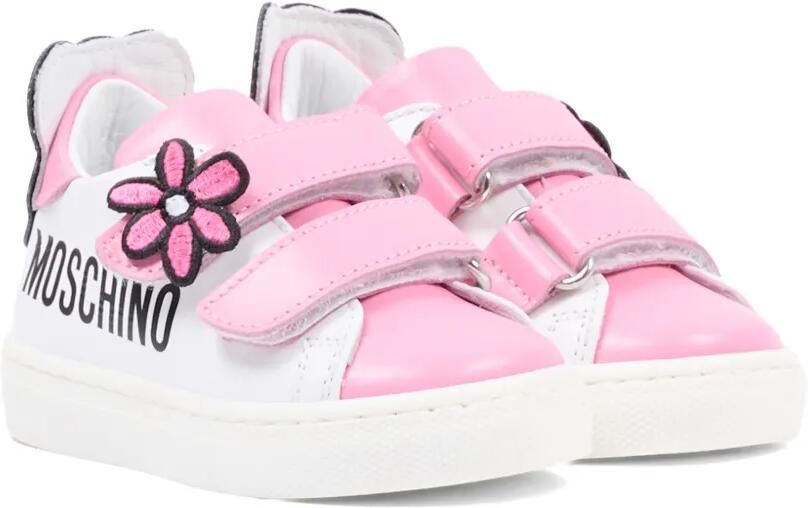 Moschino Kids Teddy sneakers met bloemapplicatie Wit