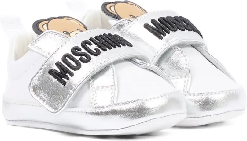 Moschino Kids Teddy sneakers met logo Wit