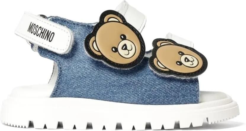 Moschino Kids Teddy spijkerstof sandalen Blauw