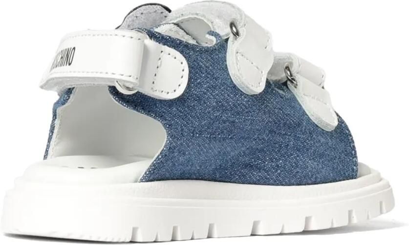 Moschino Kids Teddy spijkerstof sandalen Blauw - Foto 3