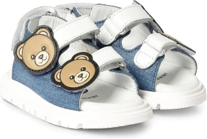Moschino Kids Teddy spijkerstof sandalen Blauw - Foto 2