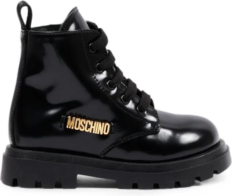 Moschino Kids Veterlaarzen met logodetail Zwart