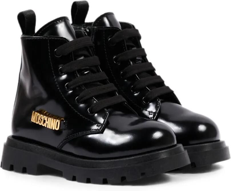 Moschino Kids Veterlaarzen met logodetail Zwart - Foto 5