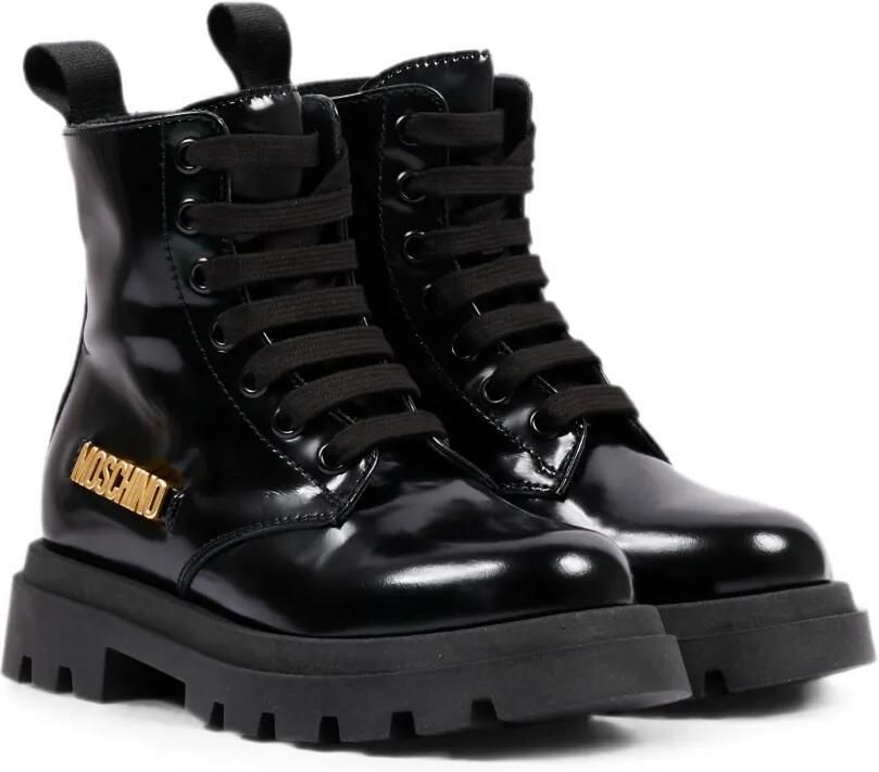 Moschino Kids Veterlaarzen met logoplakkaat Zwart - Foto 4