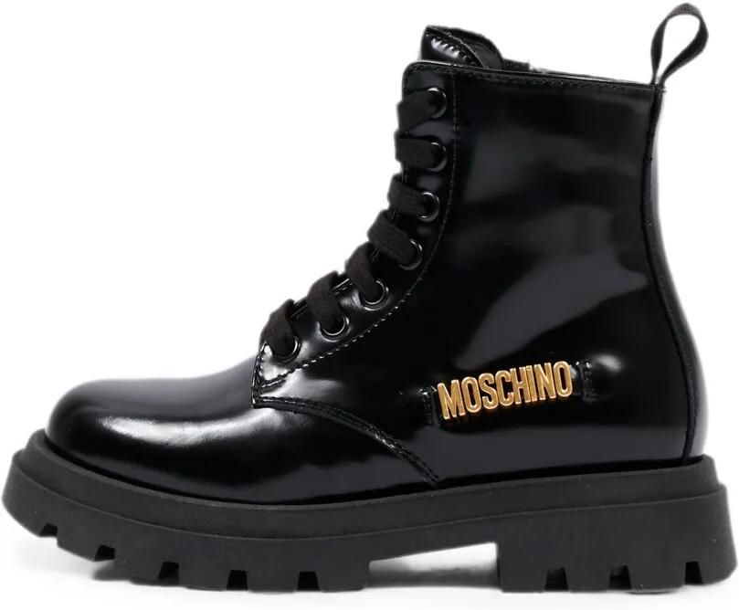 Moschino Kids Veterlaarzen met logoplakkaat Zwart - Foto 5