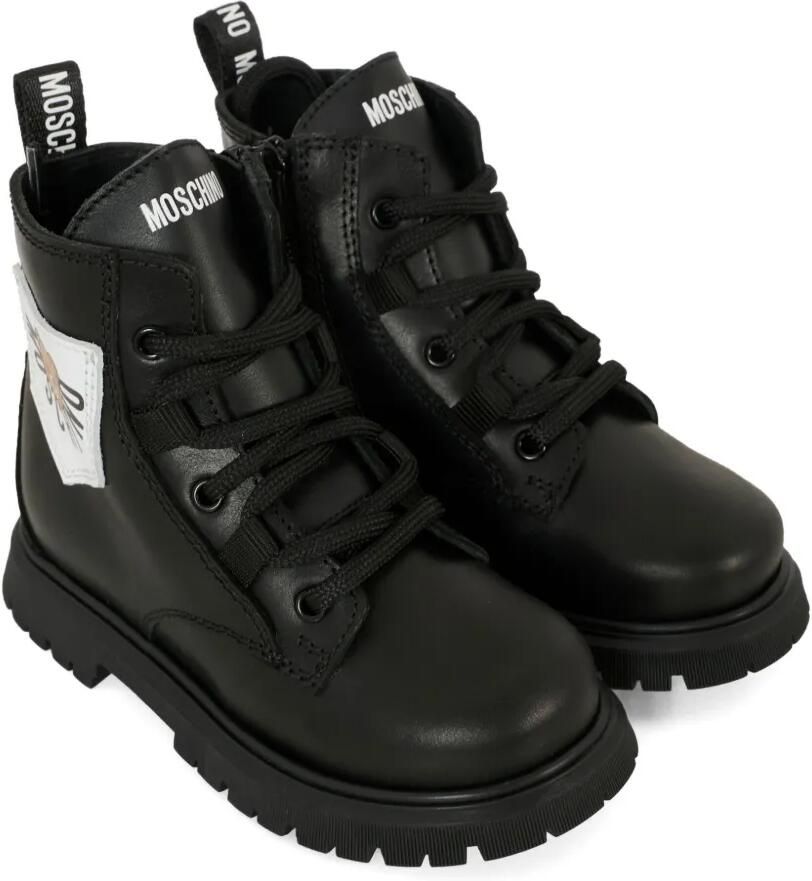 Moschino Kids Veterlaarzen met teddybeerpatch Zwart