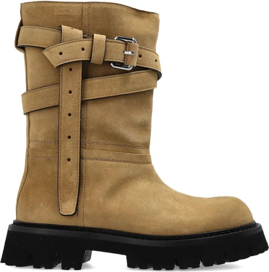 Moschino Laarzen met gespbandje Beige