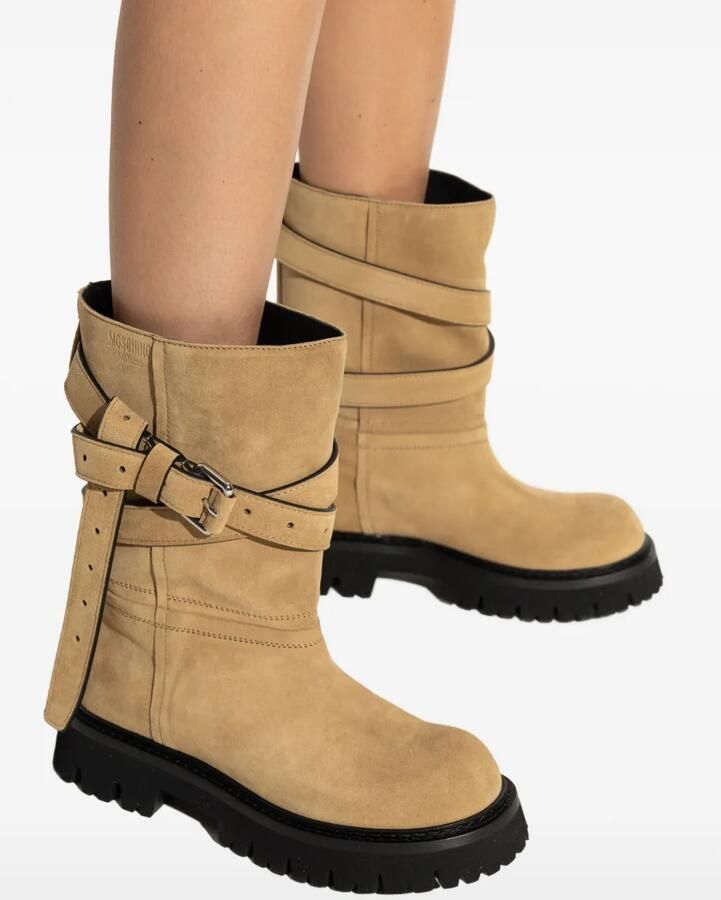 Moschino Laarzen met gespbandje Beige - Foto 4