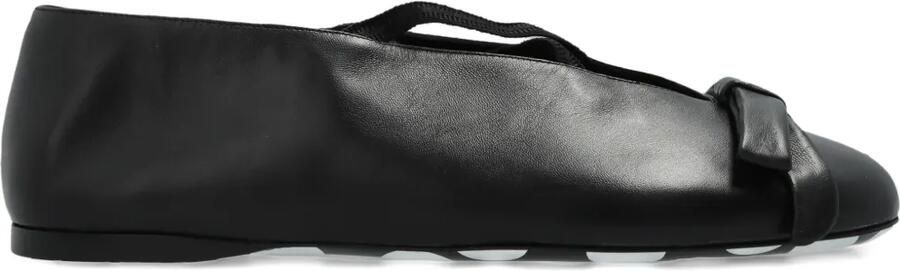Moschino Leren ballerina's met strikdetail Zwart