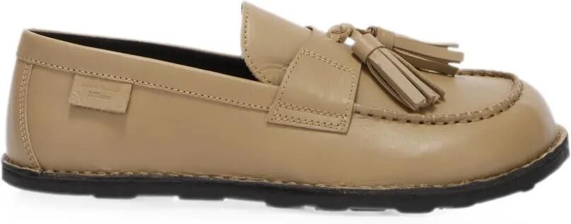 Moschino Leren loafers met kwastjes Beige